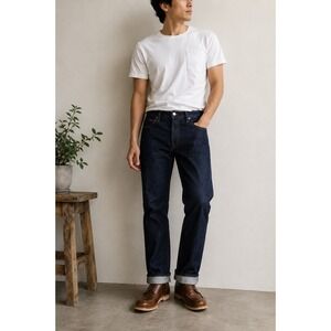 Hiroshi Kato Raw Indigo Selvedge Denim Jeans Made in USA Slim Straight 34